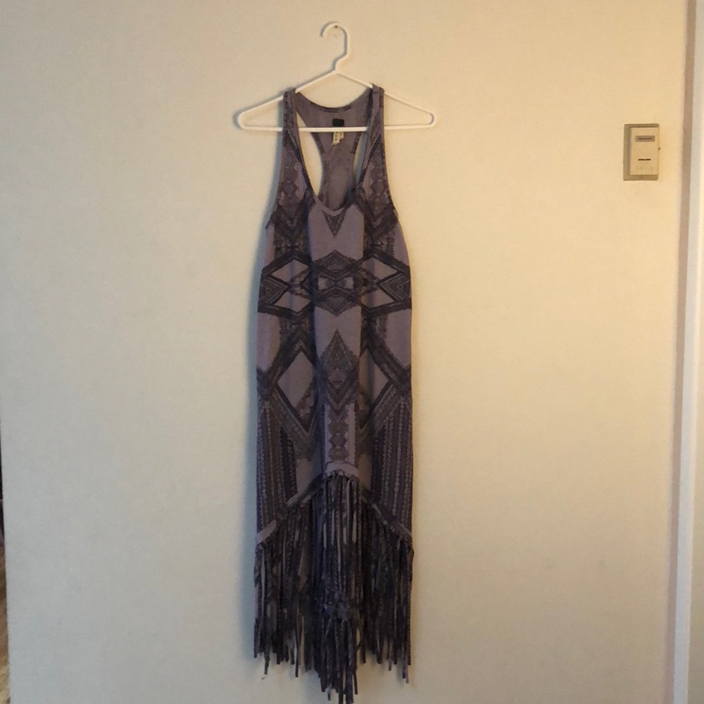 Free People boho fringe printed dress